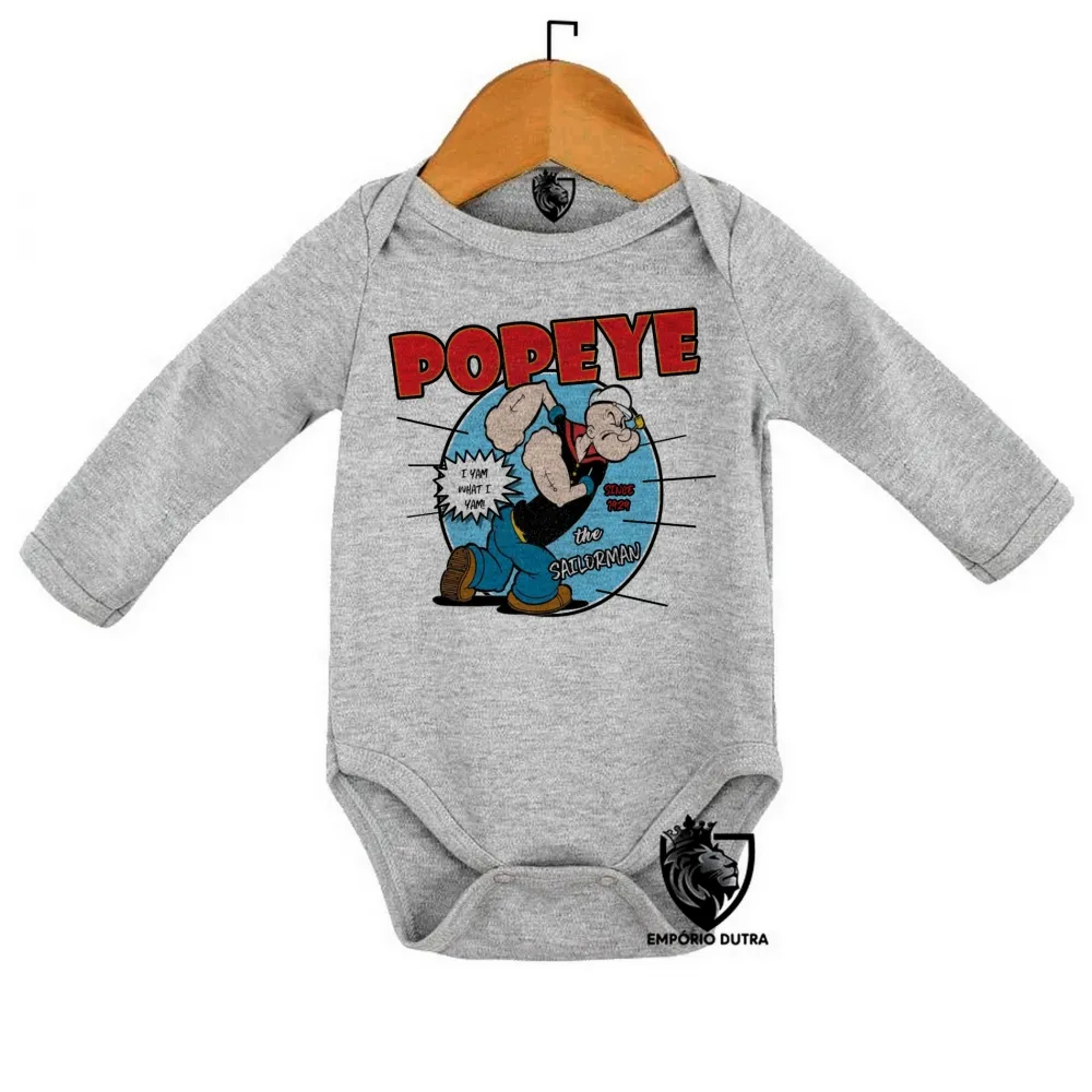 Body Bebê Infantil Popeye marinheiro desenho antigo bom Imagem