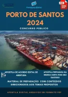 Apostila Porto Santos 2024 Biólogo Especialista Portuário + Coletânea de Provas da Área