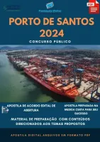 Apostila Porto Santos 2024 Contador Especialista Portuário + Coletânea de Provas da Área