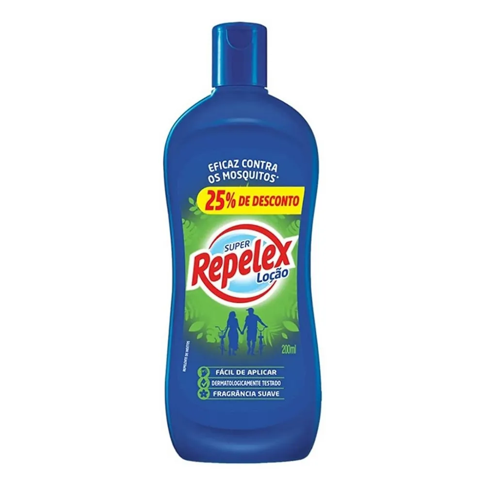 Repelente Super Repelex Loção 200ml - Repele o mosquito da Dengue, Zika, Chikungunya Imagem