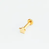 Labret em Titânio PVD DOURADO 1.2mm  MINI ESTRELA Rosca Interna  TIT24 - Foto 3