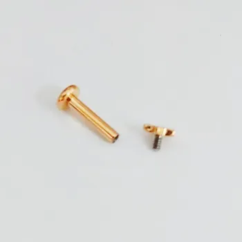 Labret em Titânio PVD DOURADO 1.2mm  MINI ESTRELA Rosca Interna  TIT24 - Foto 2