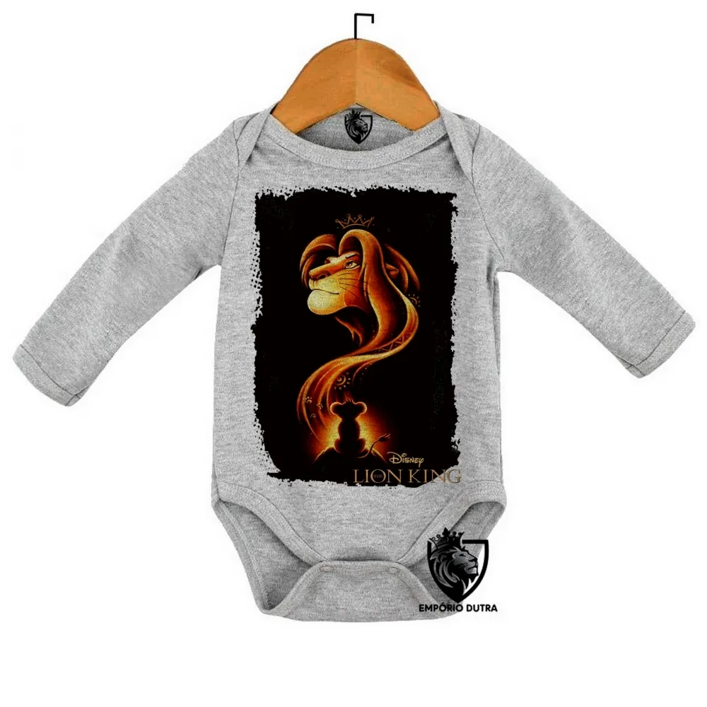 Body Bebê Infantil Rei Leão disney Lion King Mufasa Simba filho Imagem