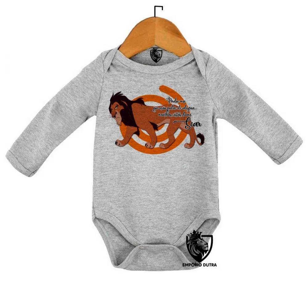 Body Bebê Infantil Rei Leão Lion Scar minhas costas doem