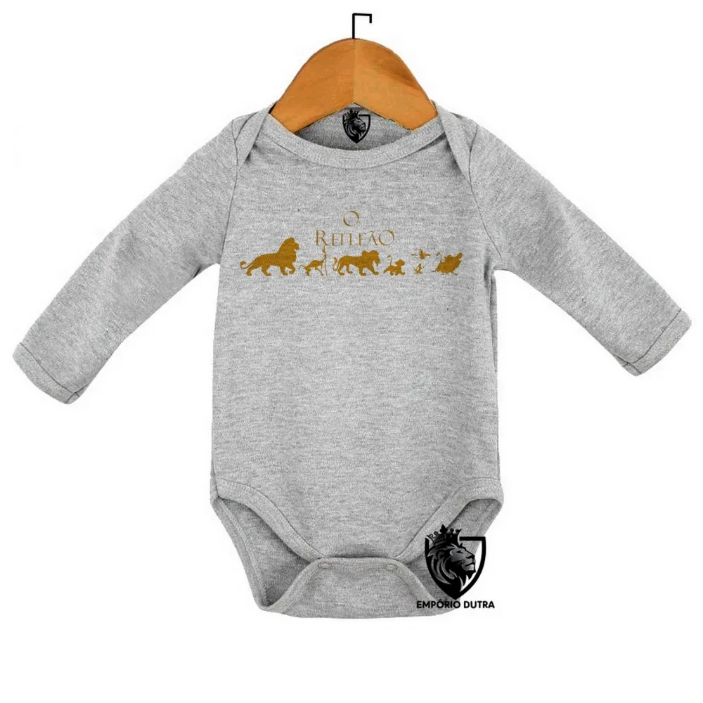 Body Bebê Infantil Rei Leão Mufasa Simba timão pumba Imagem