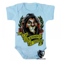 Body Bebê Infantil Rei Leão Scar estou cercado por idiotas - Foto 3