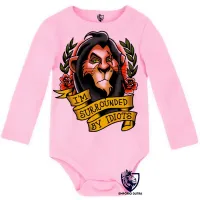 Body Bebê Infantil Rei Leão Scar estou cercado por idiotas - Foto 4