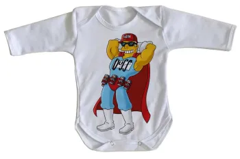 Body Bebê Infantil Simpsons Duff Man choop cerveja homer - Foto 2