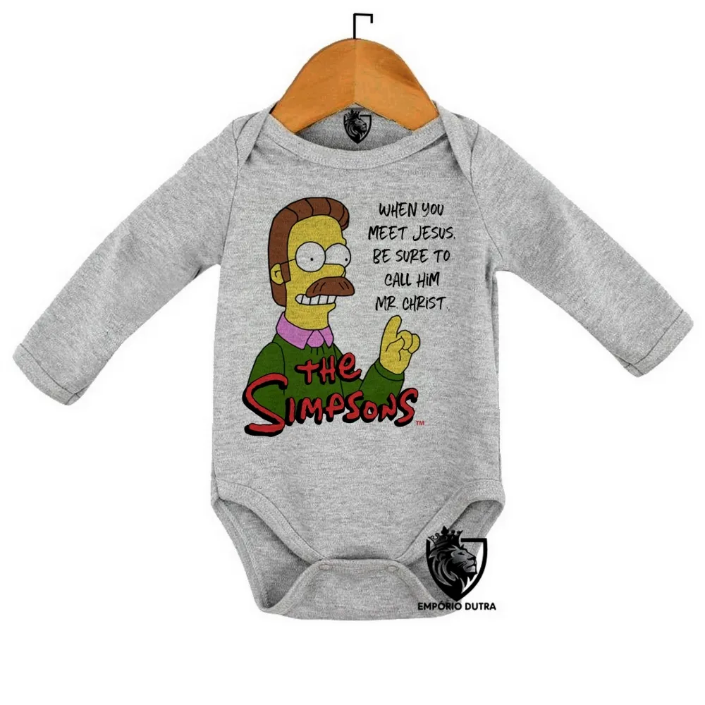 Body Bebê Infantil simpsons flanders Cristo vizinho homer