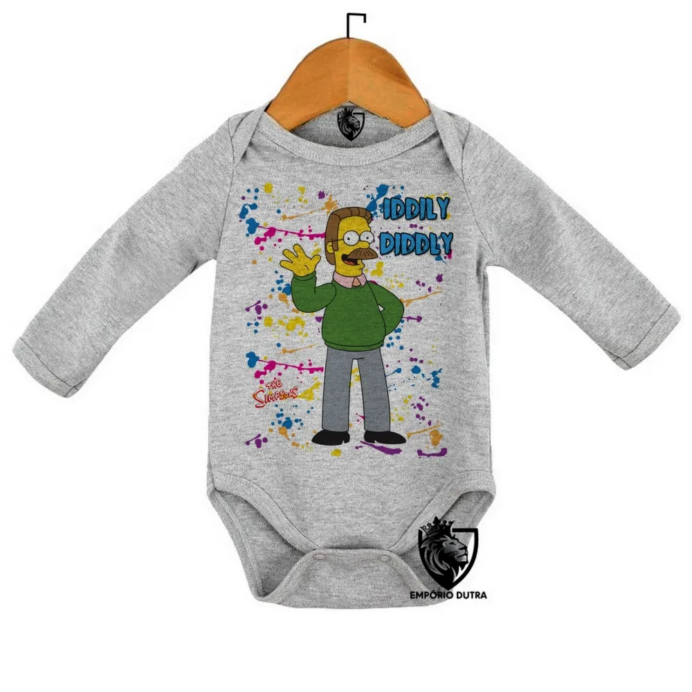 Body Bebê Infantil simpsons flanders iddily diddly Imagem