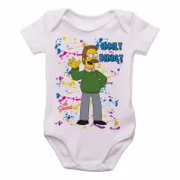 Body Bebê Infantil simpsons flanders iddily diddly - Foto 3