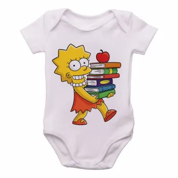 Body Bebê Infantil Simpsons Lisa Livros maggie marge - Foto 2