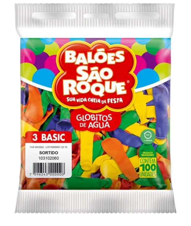 Bexiga Látex Nº3 Sortida São Roque C/100
