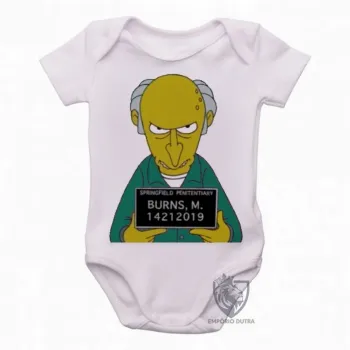 Body Bebê Infantil simpsons sr burns preso delegacia - Foto 2