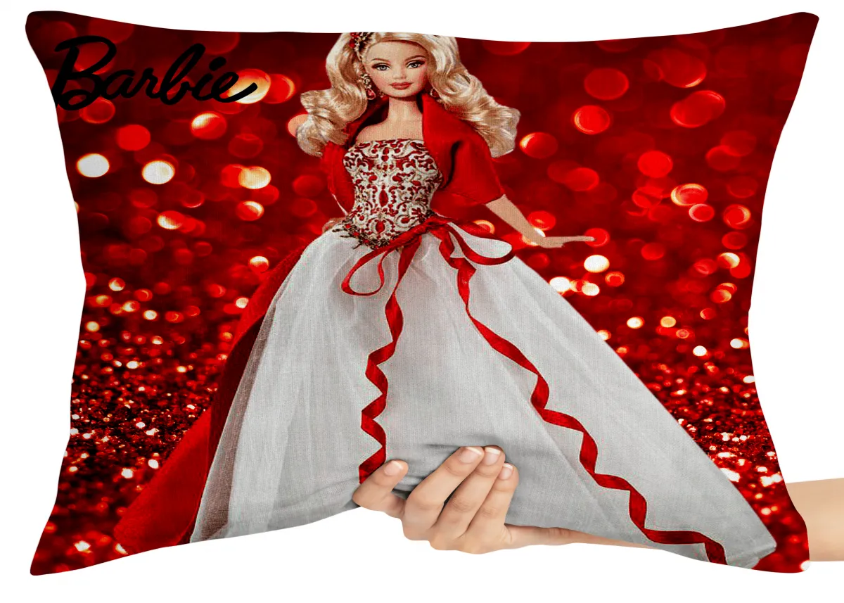 Capa de Almofada ou Travesseiro Barbie de vermelho