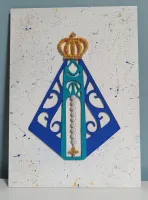 Quadro Nossa Senhora Aparecida em MDF 20x28cm 
