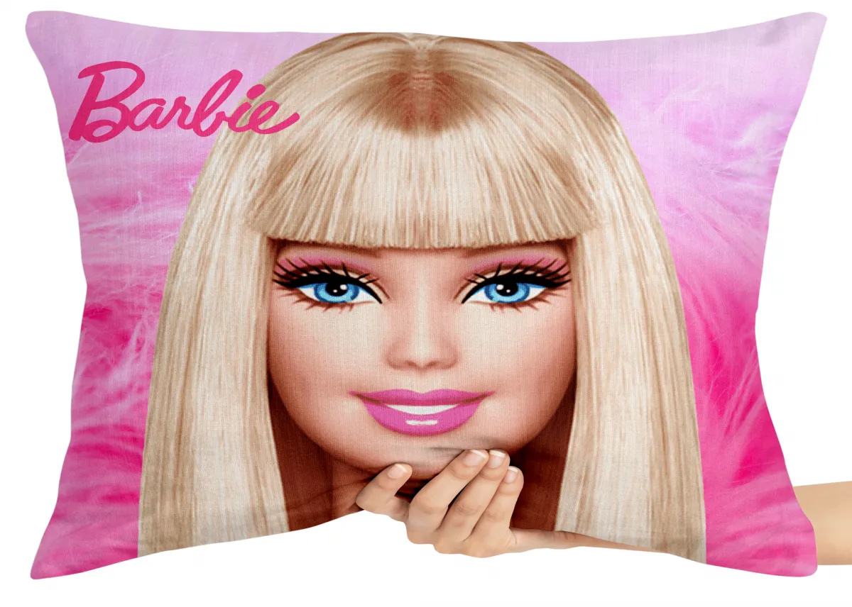 Capa de Almofada ou Travesseiro Barbie face Imagem