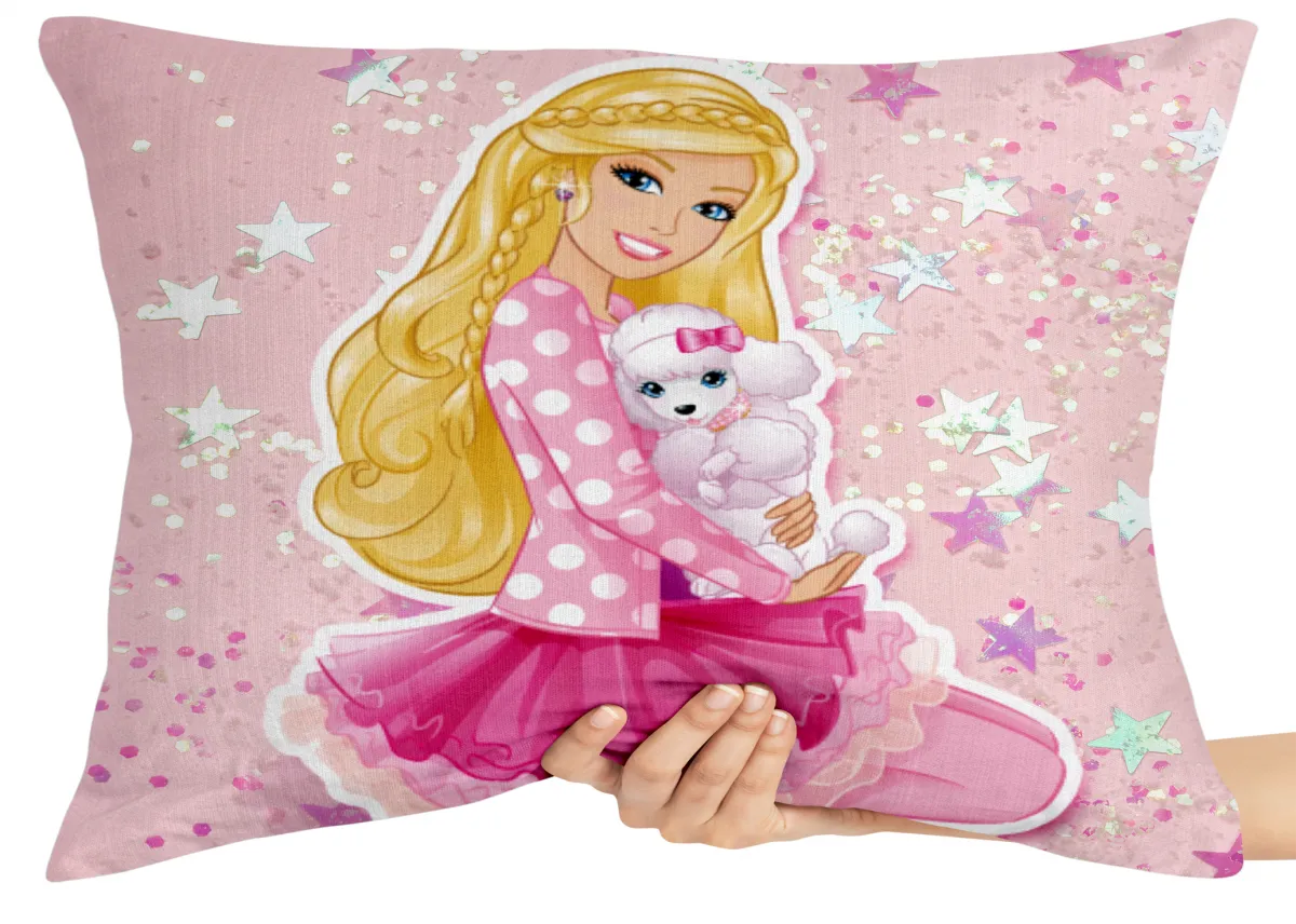 Capa de Almofada ou Travesseiro Barbie Poodle Imagem