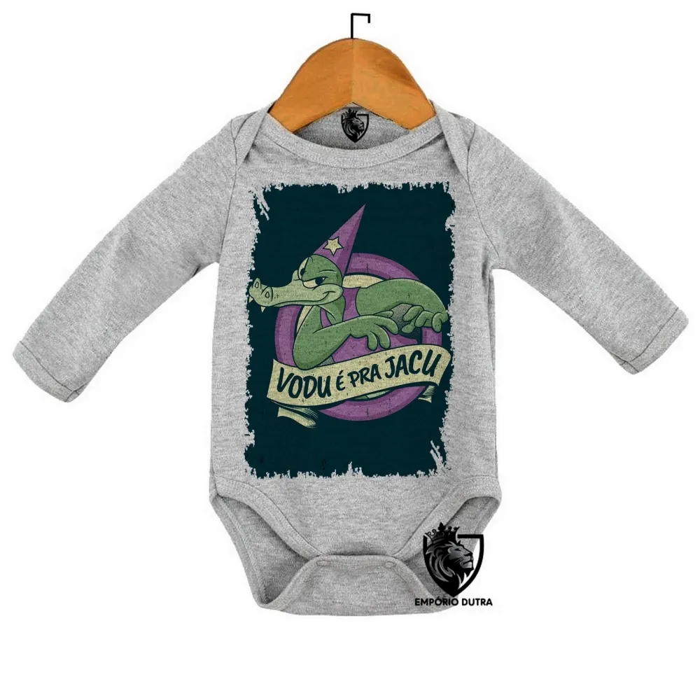 Body Bebê Infantil Zé Jacaré Vodu é pra Jacu Pica Pau