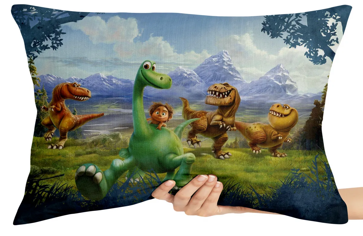 Capa de Almofada ou Travesseiro Bom Dinossauro desenho rex infantil
