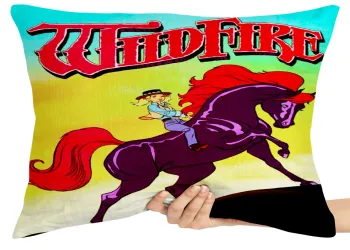 Capa de Almofada ou Travesseiro Cavalo de Fogo e Princesa Sarah