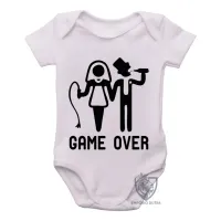 Body Bebê Infantil casamento namorado game over noivado - Foto 3