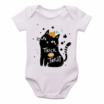 Body Bebê Infantil Cat trick treat gato doce travessura - Foto 2
