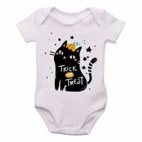 Body Bebê Infantil Cat trick treat gato doce travessura - Foto 2