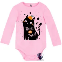 Body Bebê Infantil Cat trick treat gato doce travessura - Foto 4