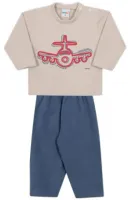 Pijama Avião - Brilha no Escuro - Cinza - Soft