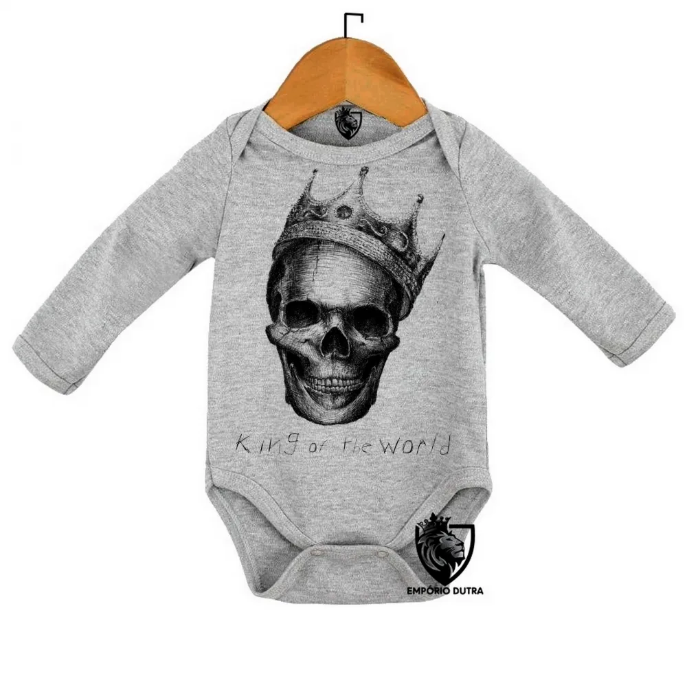 Body Bebê Infantil caveira coroa rei mexicana Imagem