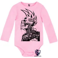 Body Bebê Infantil Caveira guetto rules regras punk - Foto 4
