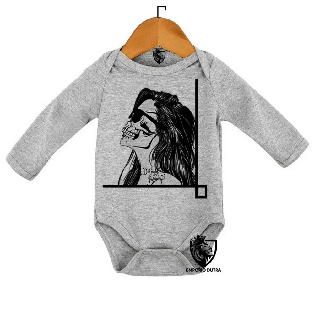 Body Bebê Infantil caveira tapa olho mexicana