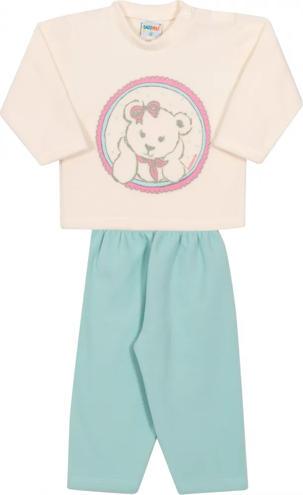 Pijama Ursinho - Brilha no Escuro - Creme - Soft Imagem