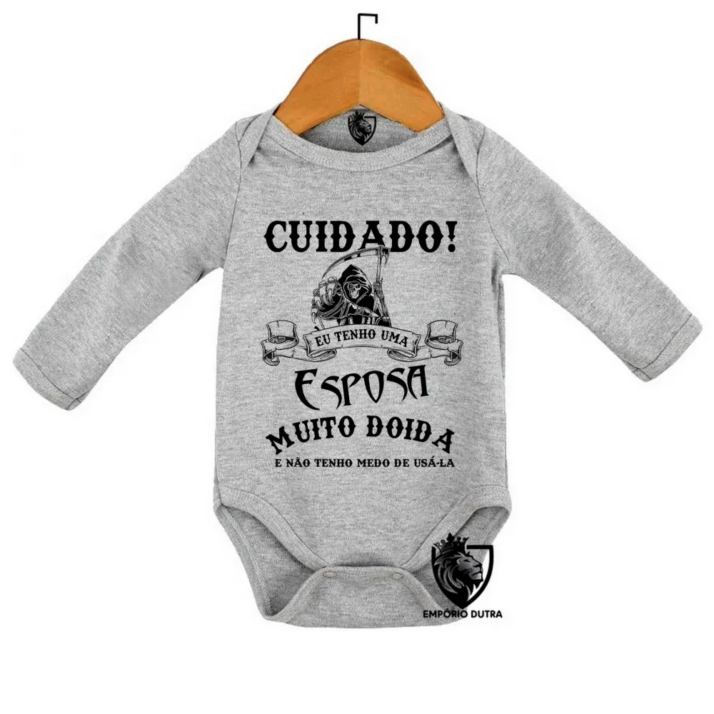 Body Bebê Infantil Cuidado eu tenho uma esposa doida