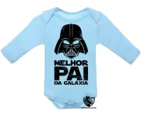 Body Bebê Infantil Darth vader melhor pai Papai da galaxia - Foto 3