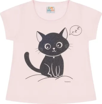 Pijama Gatinho - Brilha no Escuro - Rosa - Verão