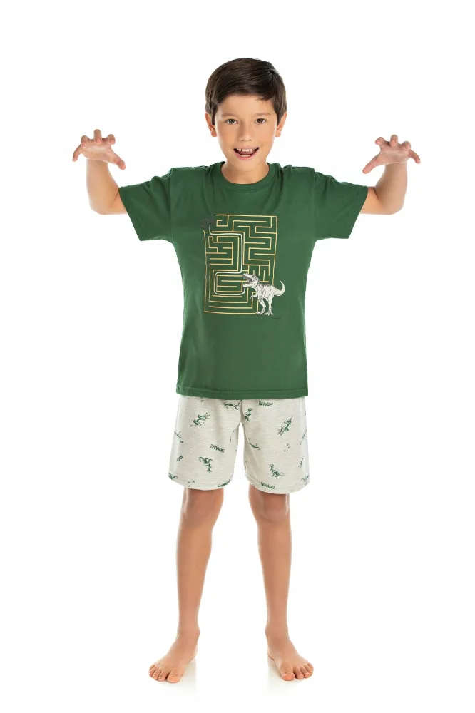 Pijama Labirinto - Brilha no Escuro - Verde - Verão