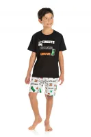 Pijama Minecraft - Brilha no Escuro - Preto - Verão