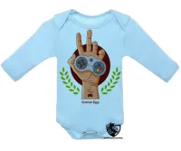 Body Bebê Infantil Easter egg controle mão game nerd - Foto 3