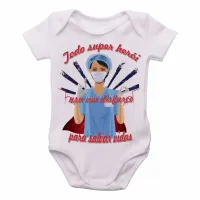 Body Bebê Infantil enfermagem enfermeira super herói salvar vidas - Foto 2