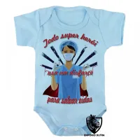 Body Bebê Infantil enfermagem enfermeira super herói salvar vidas - Foto 3