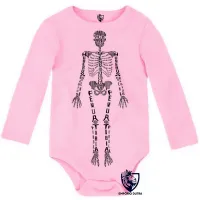 Body Bebê Infantil esqueleto humano com nome - Foto 4