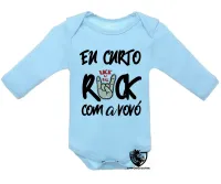 Body Bebê Infantil Eu curto rock com a vovó - Foto 2