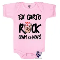 Body Bebê Infantil Eu curto rock com a vovó - Foto 4