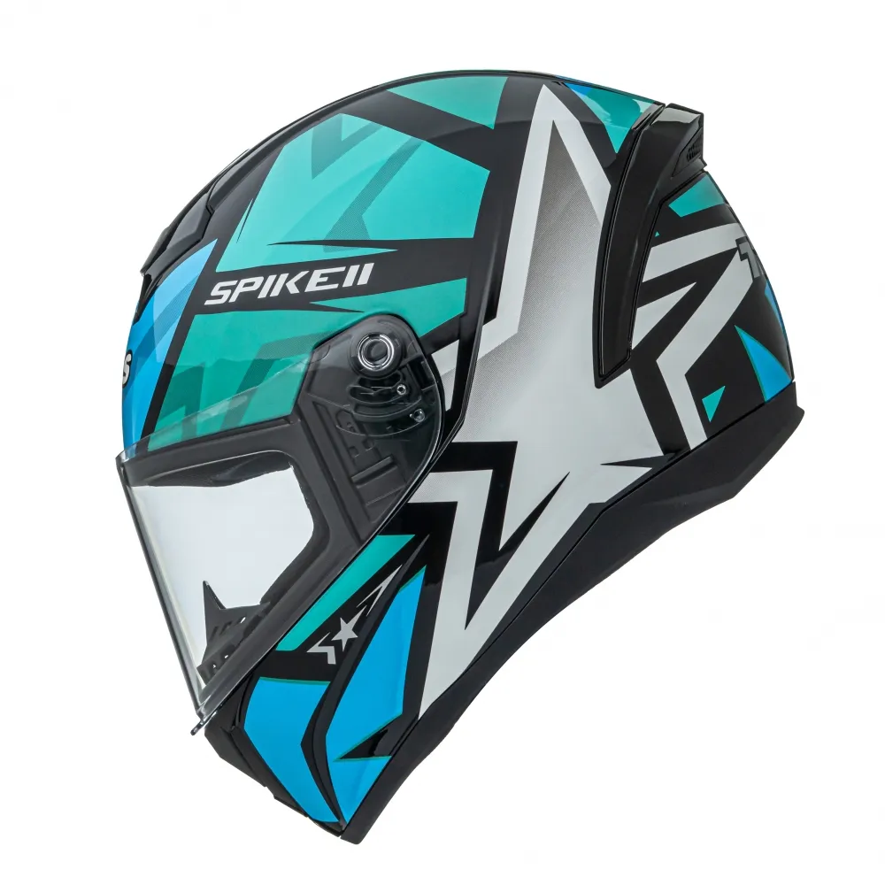 Capacete Peels Spike 2 1ST Preto Verde Água