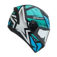 Capacete Peels Spike 2 1ST Preto Verde Água - Foto 2