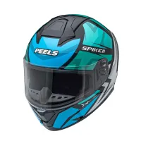 Capacete Peels Spike 2 1ST Preto Verde Água - Foto 4