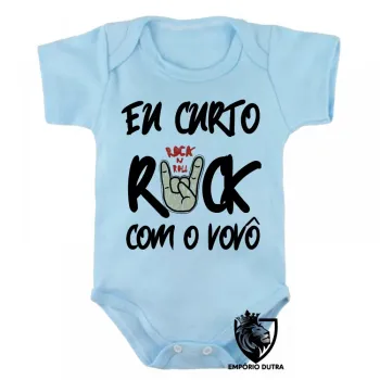 Body Bebê Infantil Eu curto rock com o vovô - Foto 2