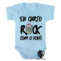 Body Bebê Infantil Eu curto rock com o vovô - Foto 2
